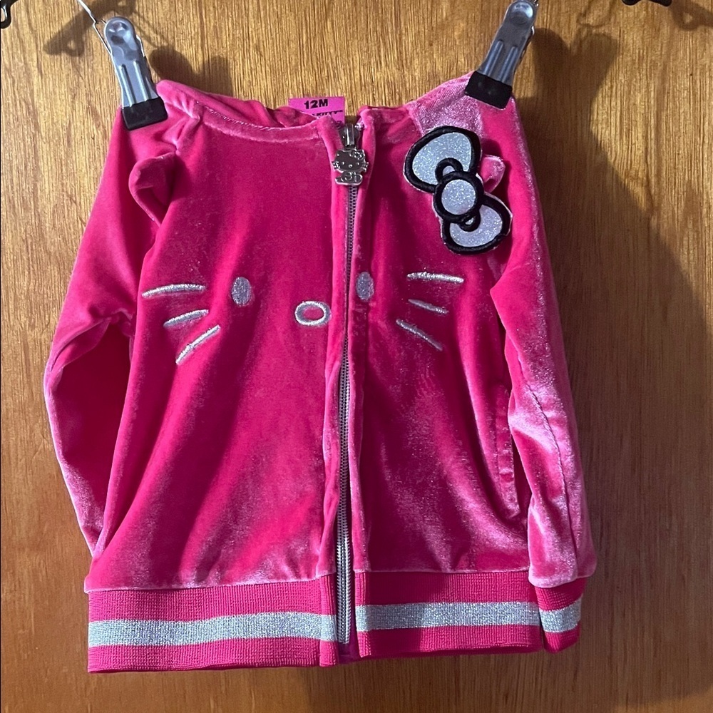 Hello Kitty Pink Zip-Up Hoodie Size 12 Months